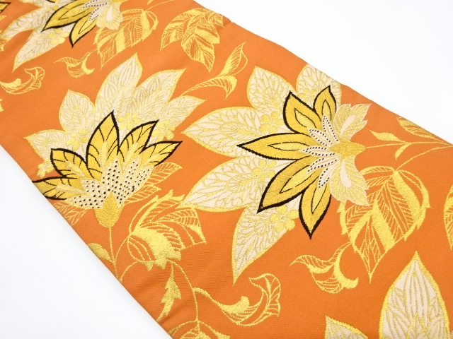 JAPANESE KIMONO / ANTIQUE NAGOYA OBI / SILK / WOVEN FLORAL SARASA